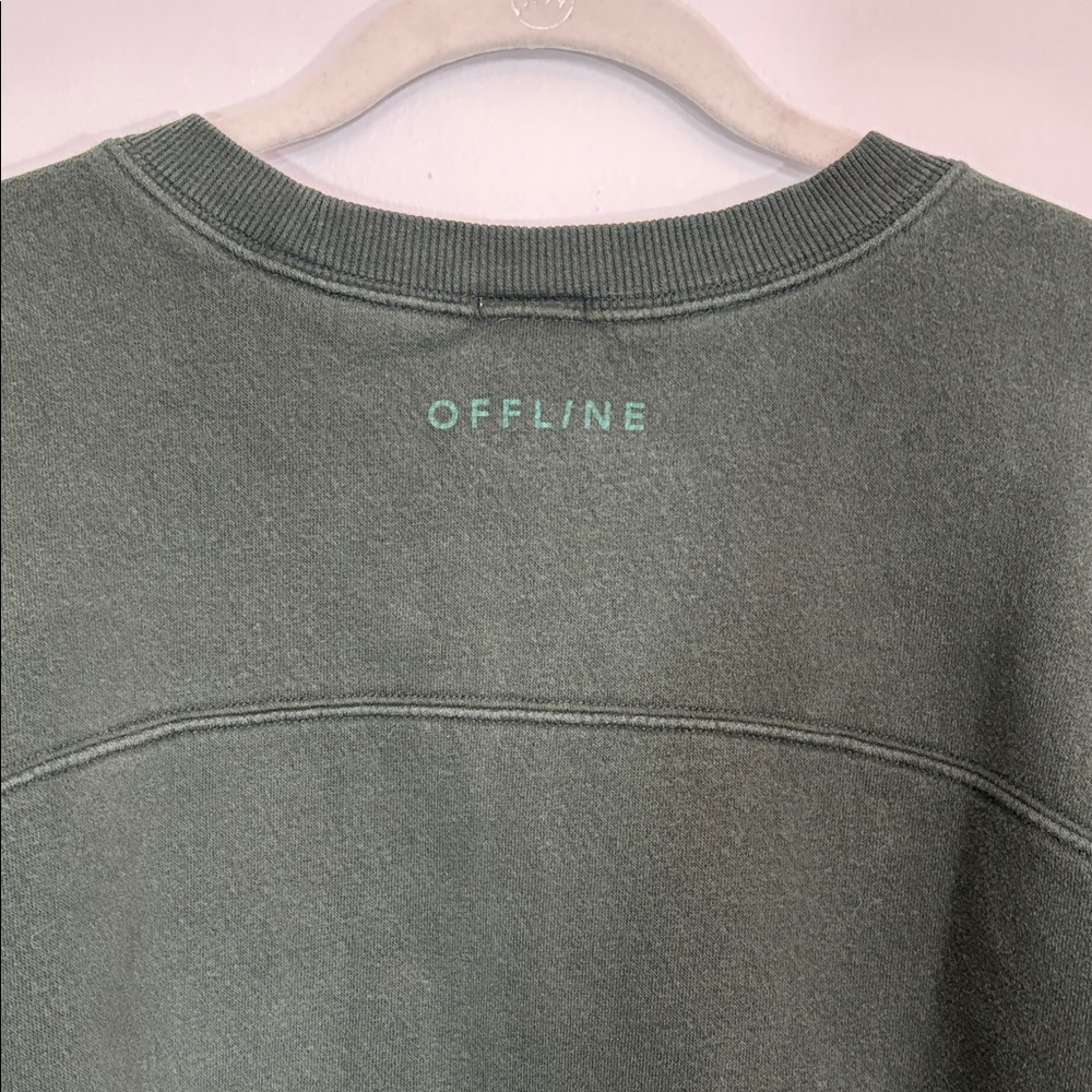Aerie Offline Forest Green Crewneck Sweatshirt - Picture 4 of 9
